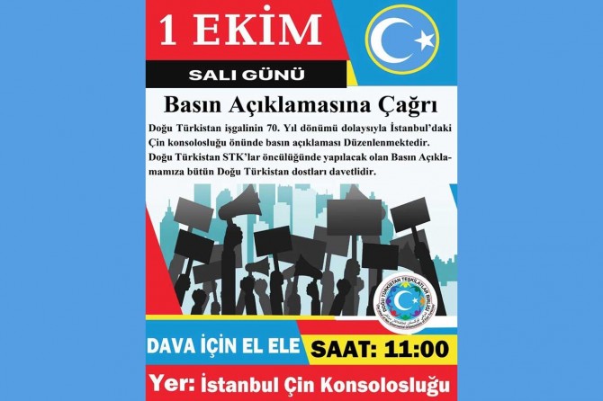Çin, Doğu Türkistan işgalinin 70'inci yılında protesto edilecek