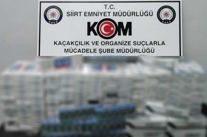 Siirt'te yüklü miktarda gümrük kaçağı sigara ele geçirildi