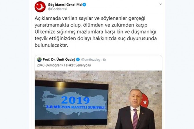 Göç İdaresinden İYİ Partili vekile yalanlama