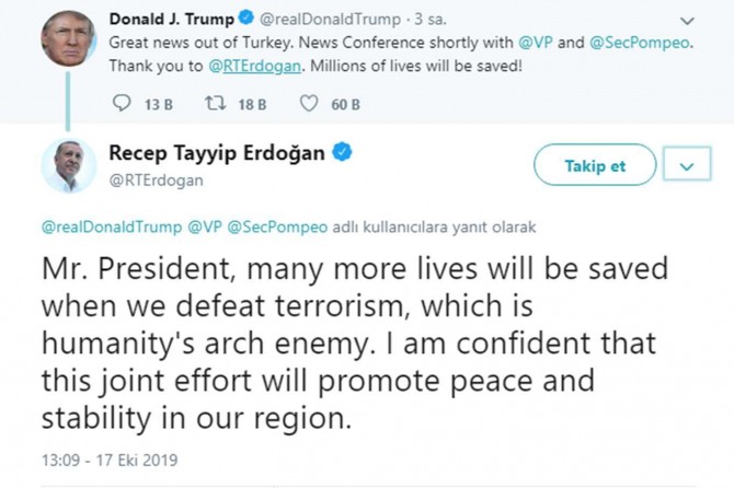 Erdogan bersiv da Trump