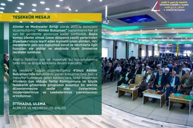 İTTİHADUL ULEMA'dan teşekkür mesajı