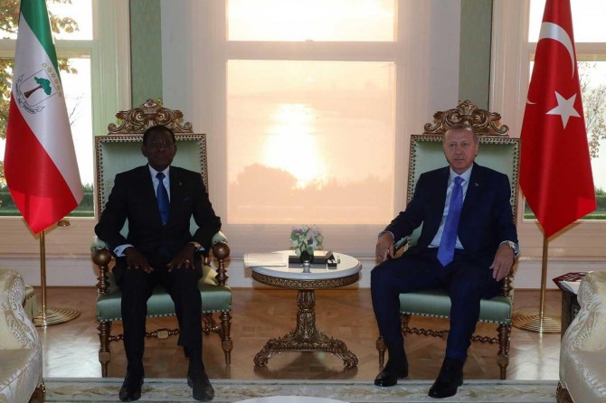 Cumhurbaşkanı Erdoğan, Ekvator Ginesi Cumhurbaşkanı Mbasogo ile görüştü