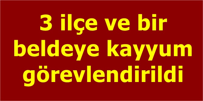 3 ilçe ve bir beldeye kayyum görevlendirildi