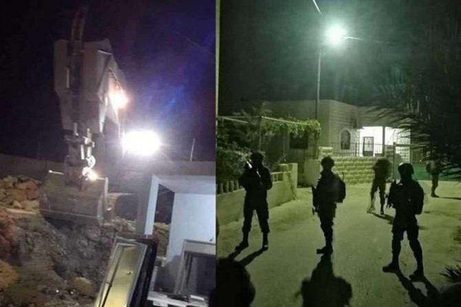 Zionist gangs raze four homes of prisoners in al-Khalil