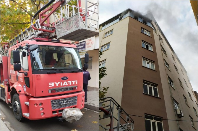 Batman’da öğrenci yurdunda korkutan yangın