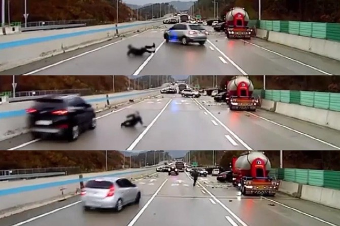 Araçların altında kalmaktan defalarca kurtuldu