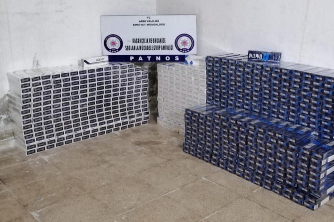Patnos'da 12 bin paket kaçak sigara ele geçirildi