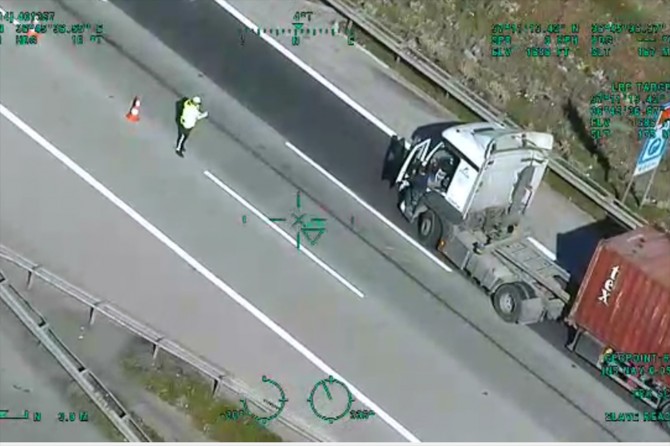 Gaziantep’te helikopter destekli trafik denetimi