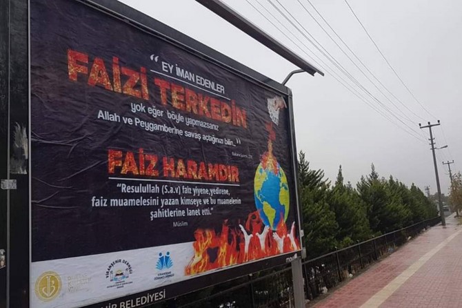 Viranşehir’de bilboardlarda faiz konusuna dikkat çekildi