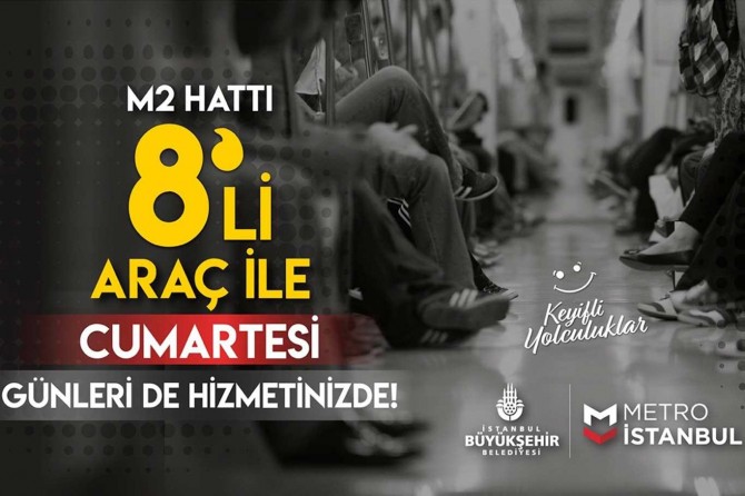 Yenikapı–Hacıosman metrosu cumartesi günleri de 8 vagonla hizmet verecek