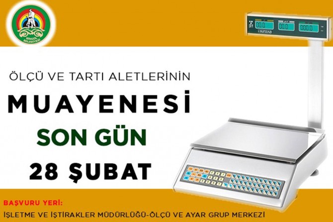 Ölçü aletleri için son başvuru 28 Şubat