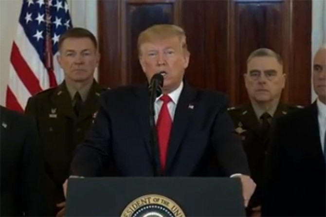 Trump: Dün geceki saldırıda hiçbir ABD'li zarar görmedi