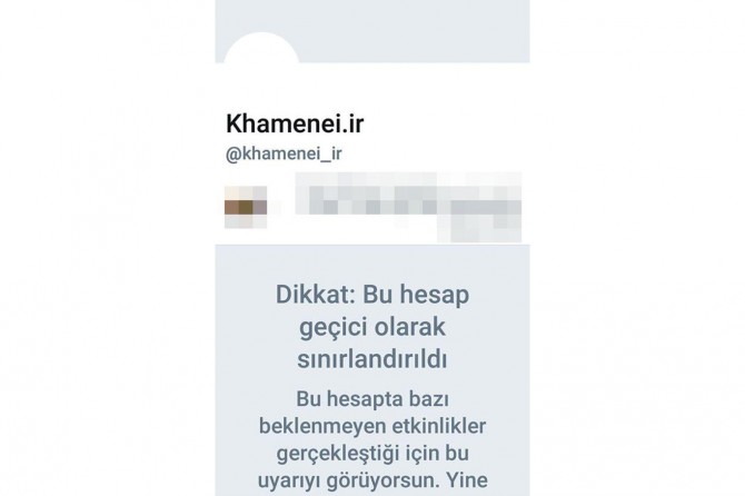 Twitter, Hamaney'in hesabını askıya aldı