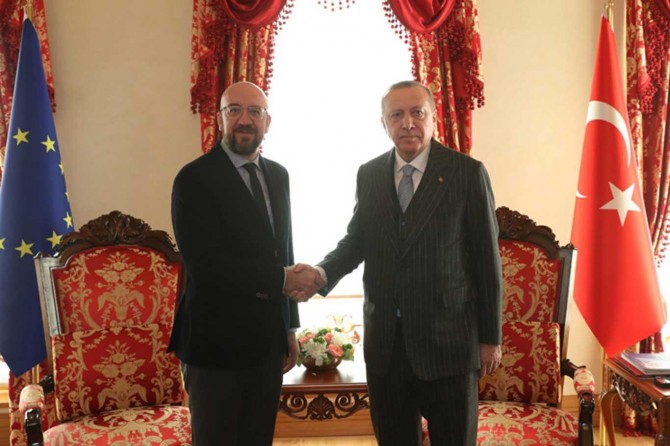 Serokomar Erdogan, Serokê Konseya Yekîtîya Ewrûpayê Mîchel qebûl kir