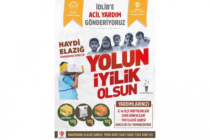 Elazığ Müftülüğünden İdlib'e yardım kampanyası