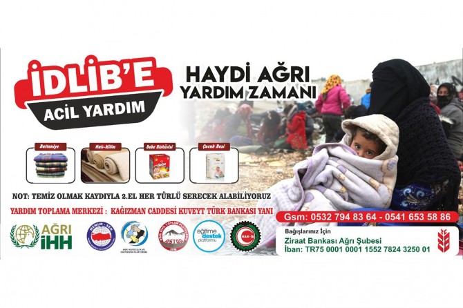 Ağrı'daki STK'lar İdlib için yardım çalışması başlattı