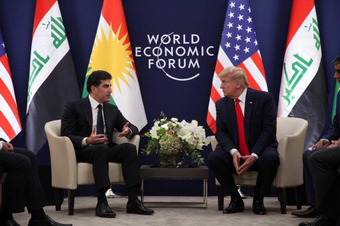 Trump ile Neçirvan Barzani İsviçre'nin Davos kasabasında görüştü