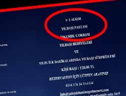 Öğretmenevlerinin yılbaşı mönüsünde alkol ilk sırada