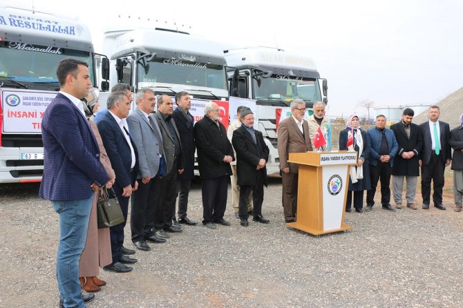 ​Şanlıurfa’dan İdlip’e 3 TIR insani yardım