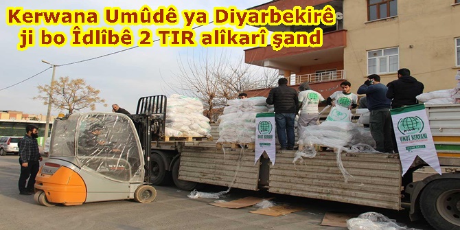 Kerwana Umûdê ya Diyarbekirê ji bo Îdlîbê 2 TIR alîkarî şand
