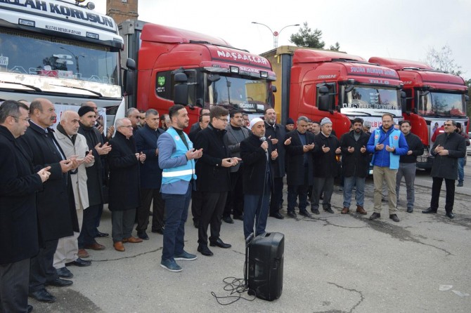 Siirt'ten 4 TIR'lık yardım malzemesi İdlib için yola çıktı
