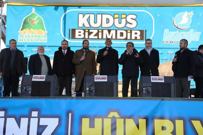 Diyarbakır'da 'Kudüs' mitingi: Yurt dışından gelen misafirler şer planını tel'in etti