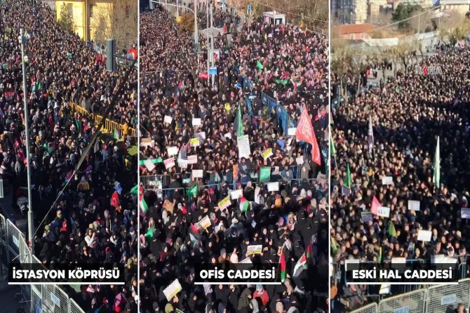 40 saniyede "Kudüs Bizimdir" mitingi