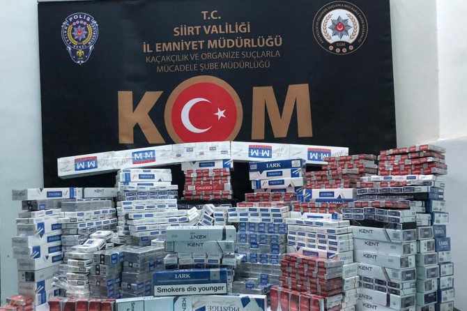 Siirt’te 2 bin 800 paket gümrük kaçağı sigara ele geçirildi