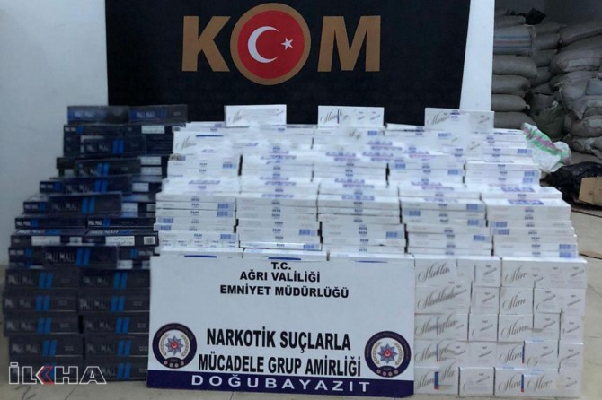 Li Agirîyê 22 hezar û 300 paket cixareyên qeçax hatin bidestxistin