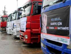 İHH'nın Yardım Tırları Suriye'ye Girdi