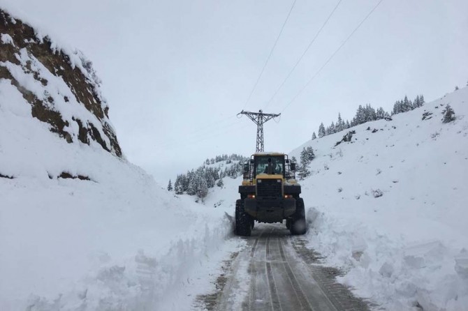 Adıyaman'da yüzlerce köy yolu kar yağışı nedeniyle kapandı