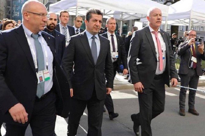 Serokwezîrê Herêma Kurdistanê Mesrûr Barzanî ji konferansê diçe Almanyayê
