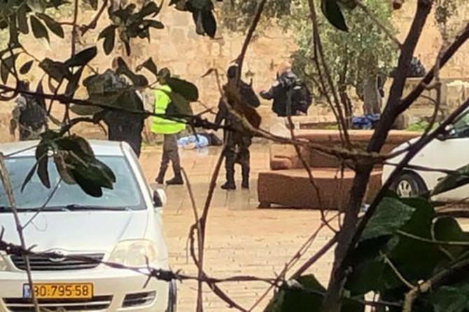 A Palestinian man shot dead by zionist gangs in the occupied Jerusalem