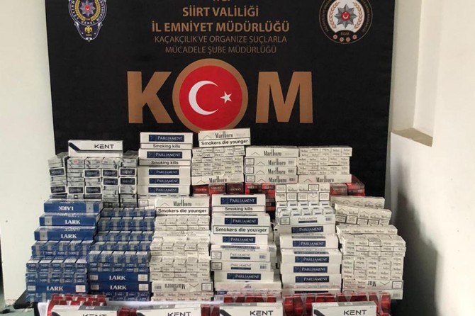 Siirt'te 8 bin 600 paket gümrük kaçağı sigara ele geçirildi