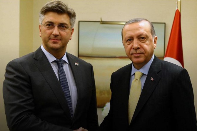 Erdogan bi Serokwezîrê Hirvatistanê re hevdîtin kir