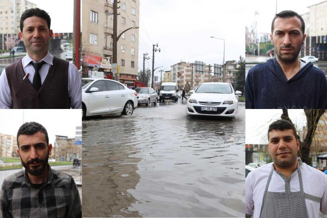 Diyarbakır'da her sağanak sonrası göle dönen cadde, esnafa ve halka eziyet veriyor
