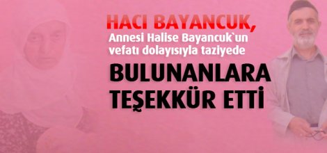 Bayancuk`tan Teşekkür ve Tavsiye