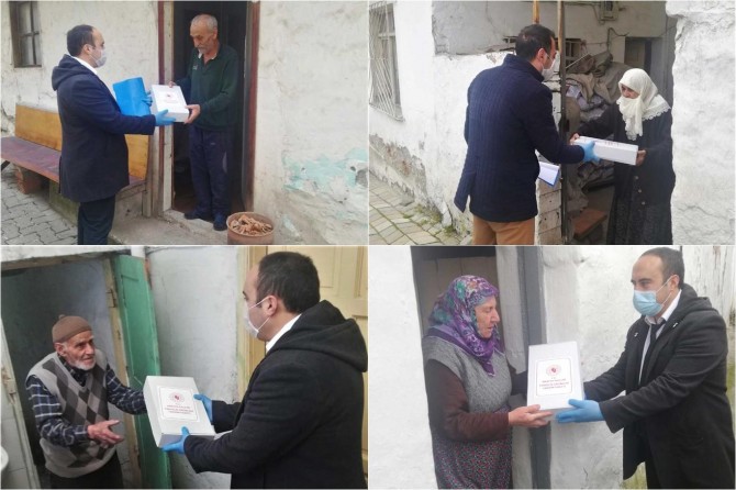 Amasya Valiliği tarafından 65 yaş üstü vatandaşlara temizlik paketi dağıtıldı