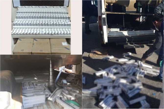 Erciş-Van karayolunda binlerce paket gümrük kaçağı sigara ele geçirildi