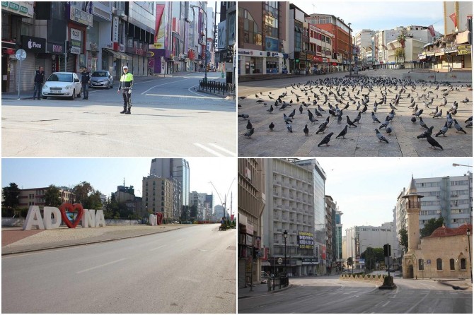 Sokağa çıkma yasağının ikinci gününde Adana'yı sessizlik bürüdü