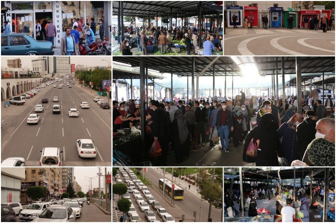 Şanlıurfa’da sokağa çıkma yasağı öncesi pazar ve caddelerde yoğunluk yaşanıyor