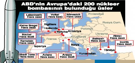 ABD'nin Avrupa'daki üslerinde 200 nükleer bomba var!