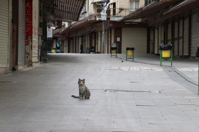 Gaziantep’te yasağın son gününde de cadde ve sokaklar boş kaldı