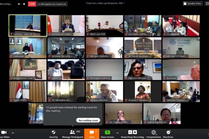 Bakan Koca: "DSÖ toplantısında Covid-19 mücadelemizi sonuçlarını sunduk"