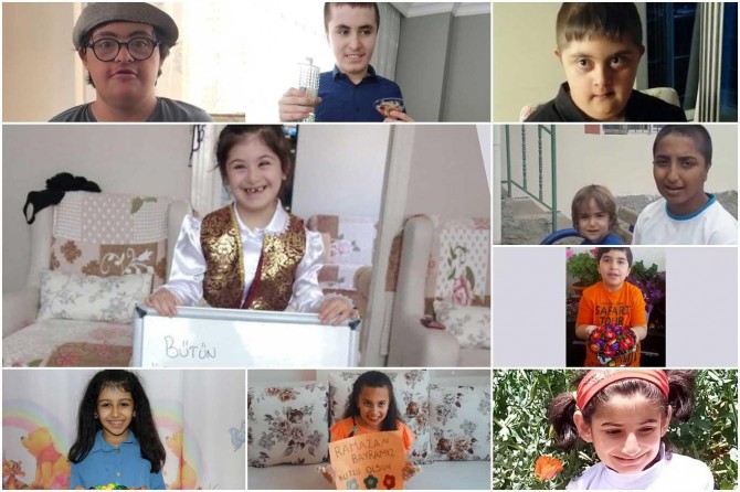 ​Malatya'da özel çocuklardan bayram mesajları duygulandırdı