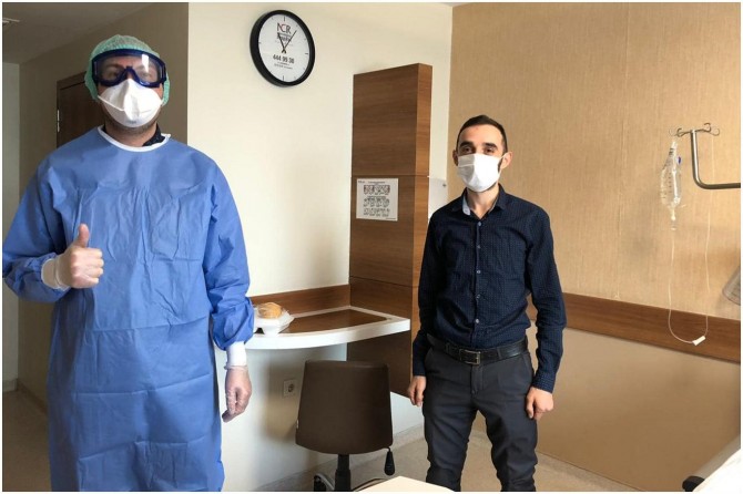 Covid-19 tedavisi tamamlanan imam taburcu oldu