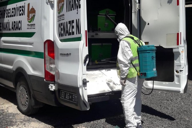 Viranşehir’de dezenfekte çalışmaları devam ediyor