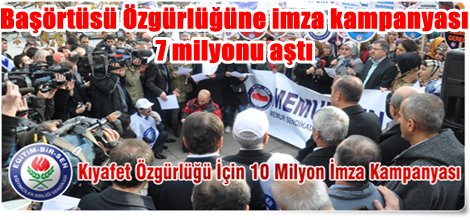 Başörtüsü Özgürlüğüne imza kampanyası 7 milyonu aştı