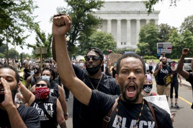 Protests over George Floyd's death continue across the US for a 12th day
