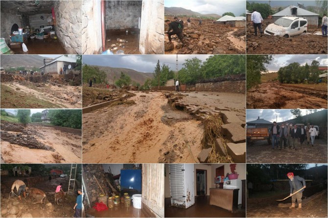 Bingöl’de sel baskınında birçok alan zarar gördü